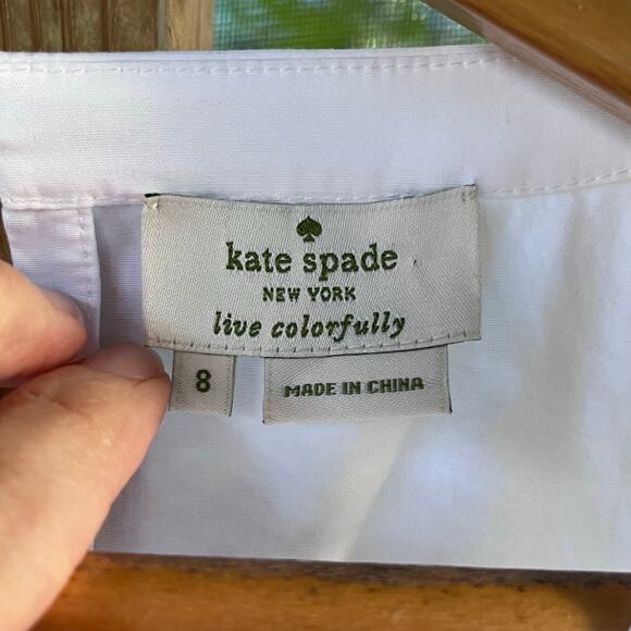 Kate Spade Women's White Ruffled Front Sleeveless Top Size 8 - Picture 5 of 6